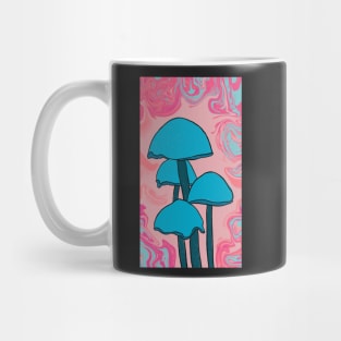 Groovy Blue Mushroom Quartet Mug